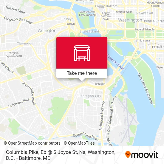Columbia Pike, Eb @ S Joyce St, Ns map