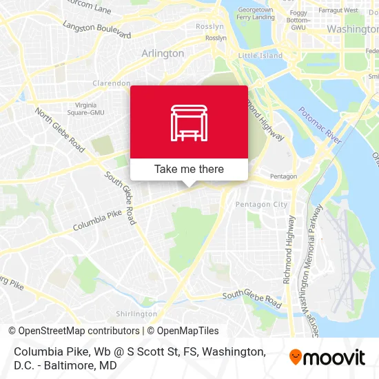 Columbia Pike, Wb @ S Scott St, FS map