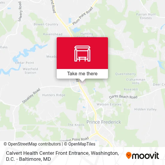 Calvert Health Center Front Entrance map