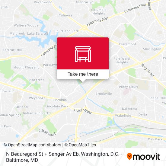 Mapa de N Beauregard St + Sanger Av Eb