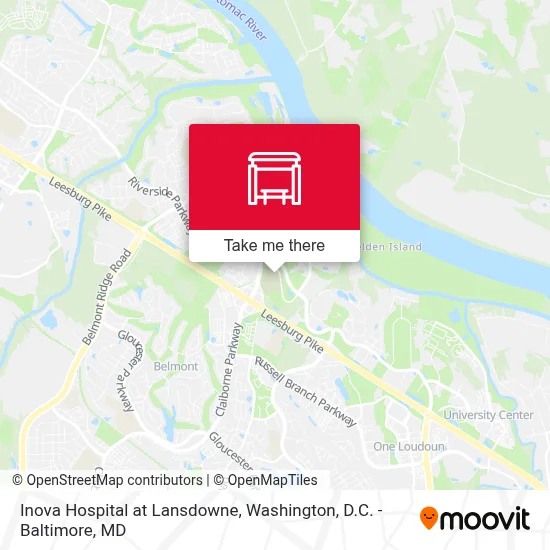 Inova Hospital at Lansdowne map