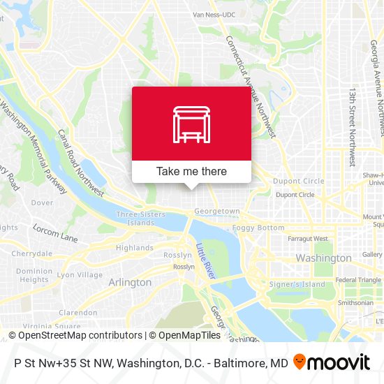 P St Nw+35 St NW map