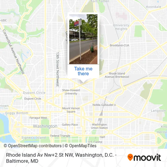 Rhode Island Av Nw+2 St NW map