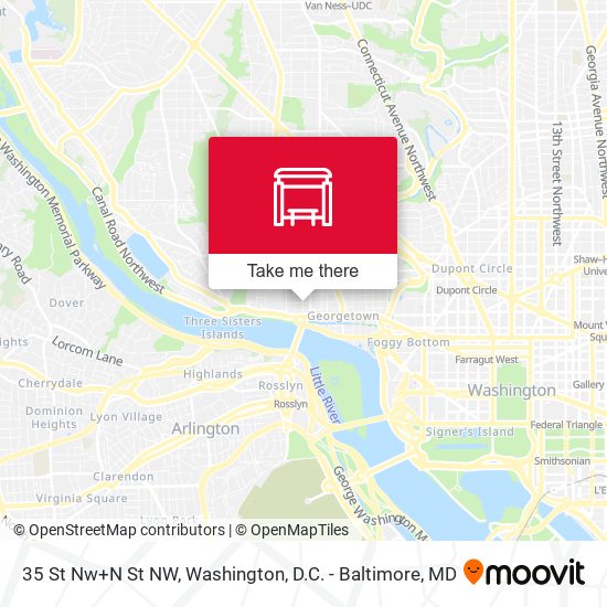 35 St Nw+N St NW map