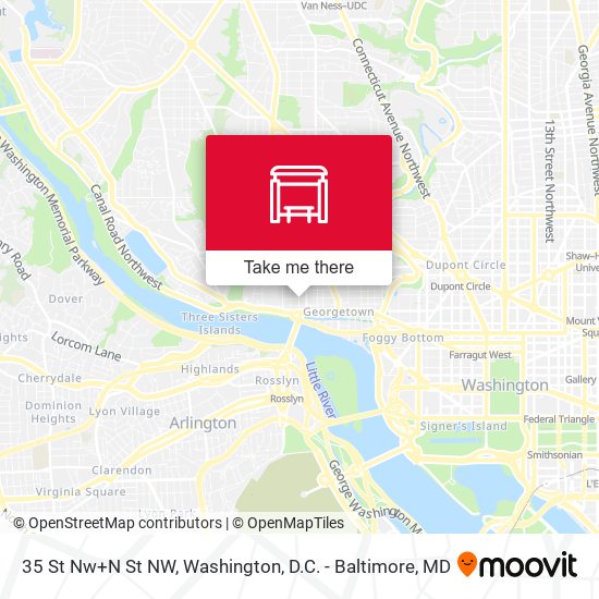 Mapa de 35 St Nw+N St NW