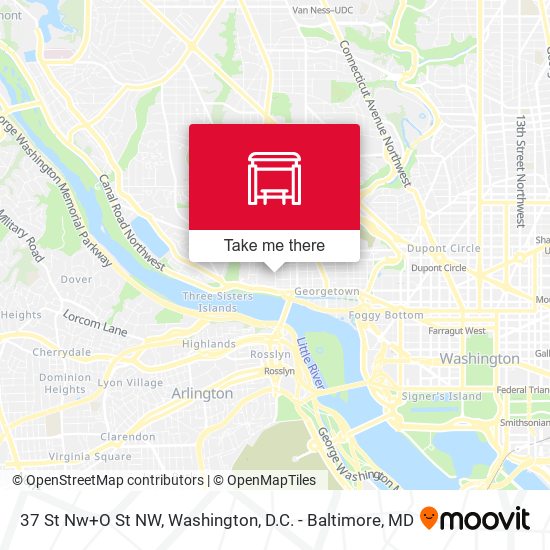 37 St Nw+O St NW map
