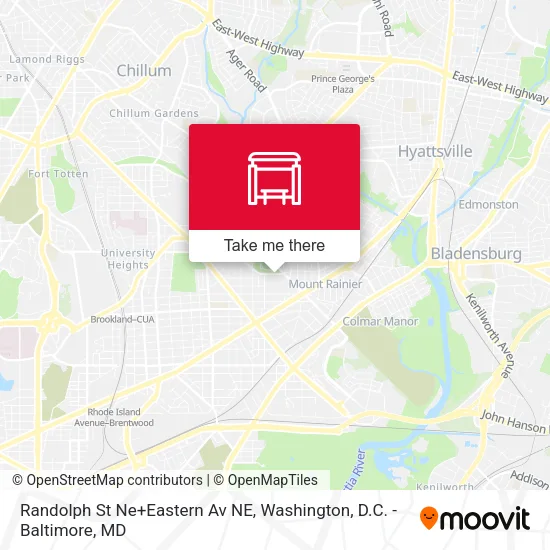 Randolph St Ne+Eastern Av NE map
