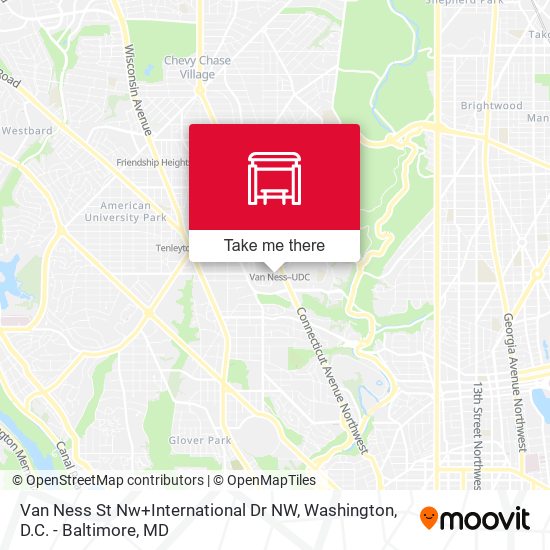Van Ness St Nw+International Dr NW map