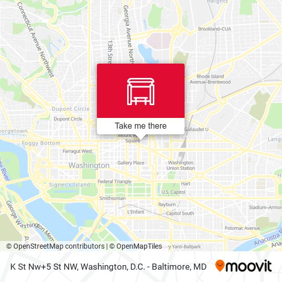 Mapa de K St Nw+5 St NW