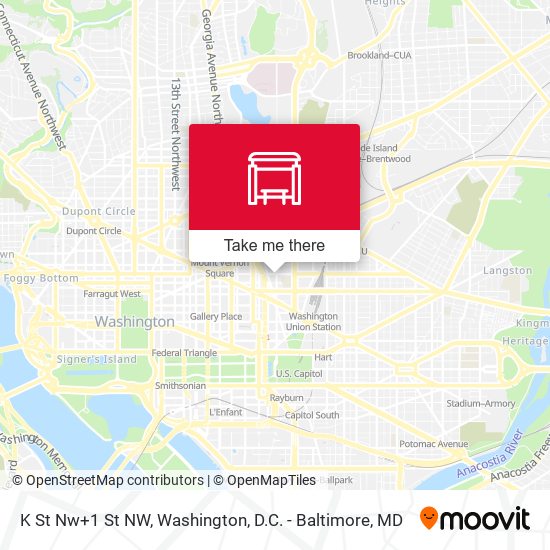 K St Nw+1 St NW map