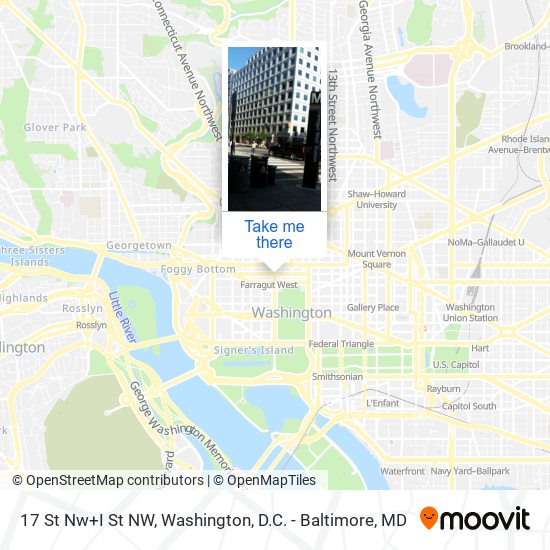 17 St Nw+I St NW map