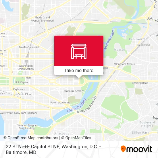22 St Ne+E Capitol St NE map