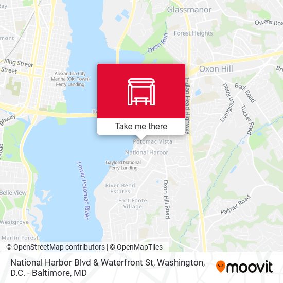 Mapa de National Harbor Blvd & Waterfront St