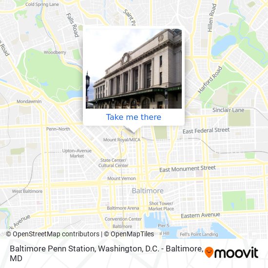 Mapa de Baltimore Penn Station