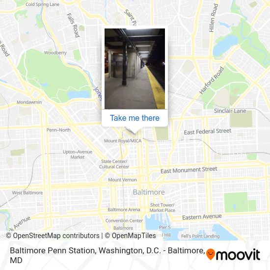 Mapa de Baltimore Penn Station