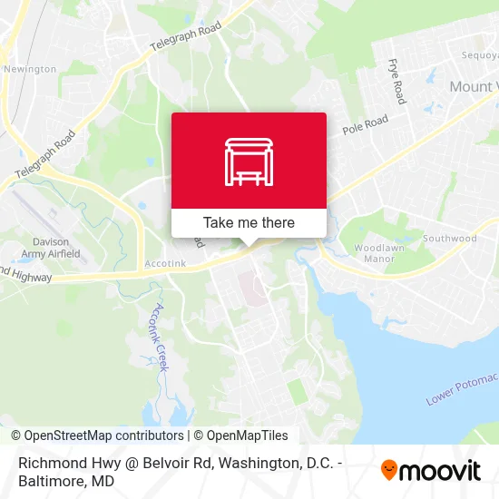 Richmond Hwy @ Belvoir Rd map