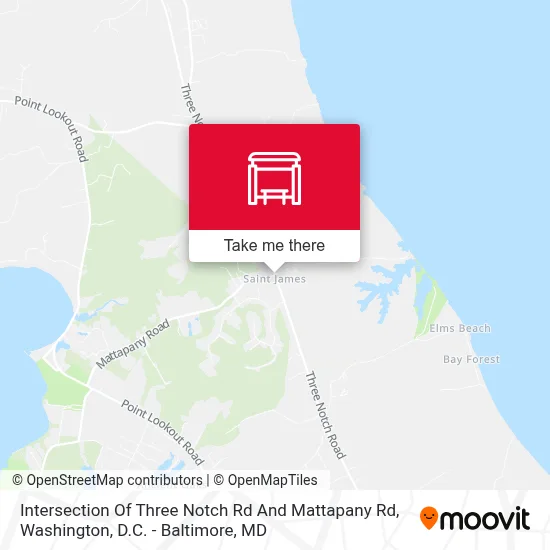 Intersection Of Three Notch Rd And Mattapany Rd map