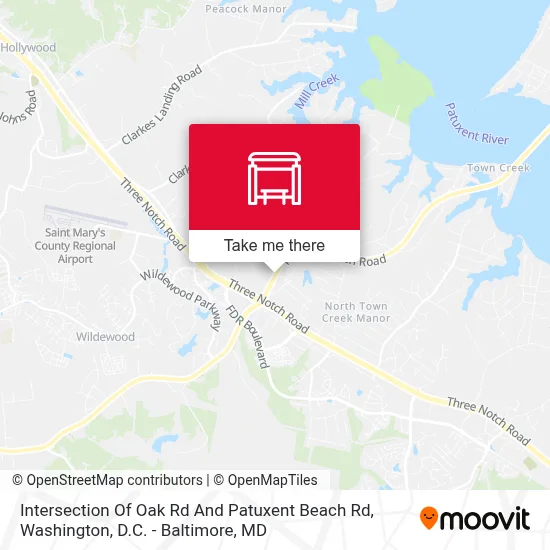Intersection Of Oak Rd And Patuxent Beach Rd map