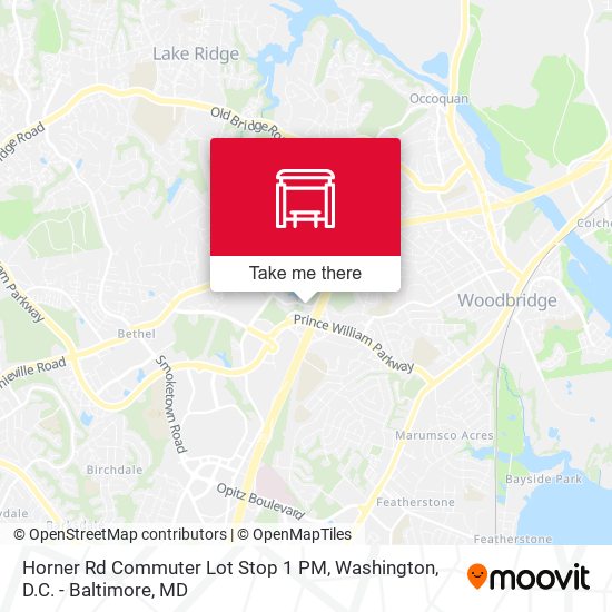 Horner Rd Commuter Lot Stop 1 PM map