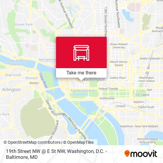 Mapa de 19th Street NW @ E St NW