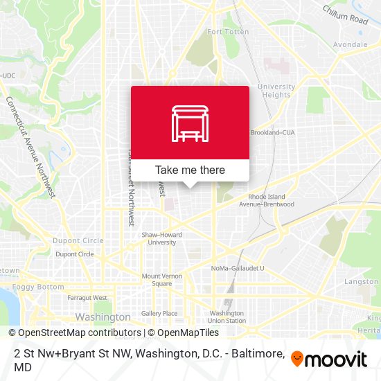 Mapa de 2 St Nw+Bryant St NW