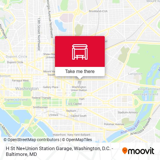 H St Ne+Union Station Garage map