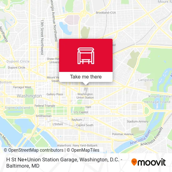 H St Ne+Union Station Garage map