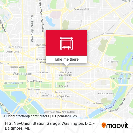 H St Ne+Union Station Garage map