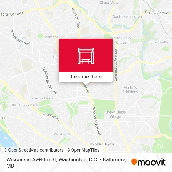 Wisconsin Av+Elm St map