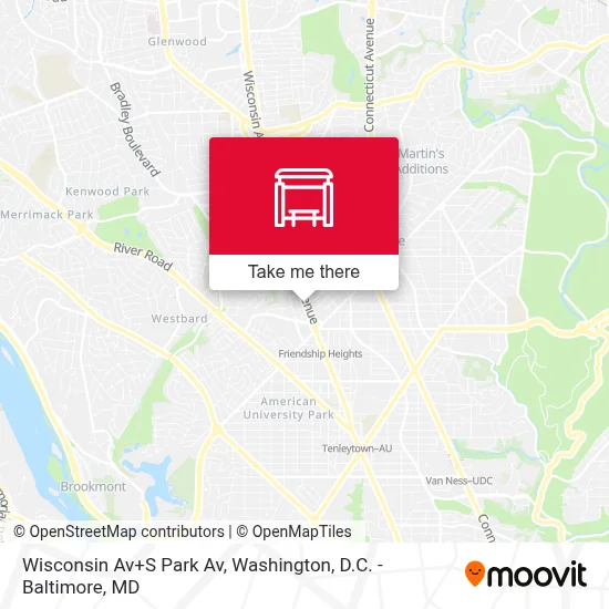 Wisconsin Av+S Park Av map