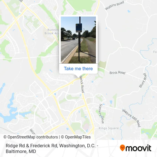 Ridge Rd & Frederick Rd map