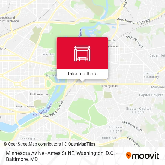 Minnesota Av Ne+Ames St NE map