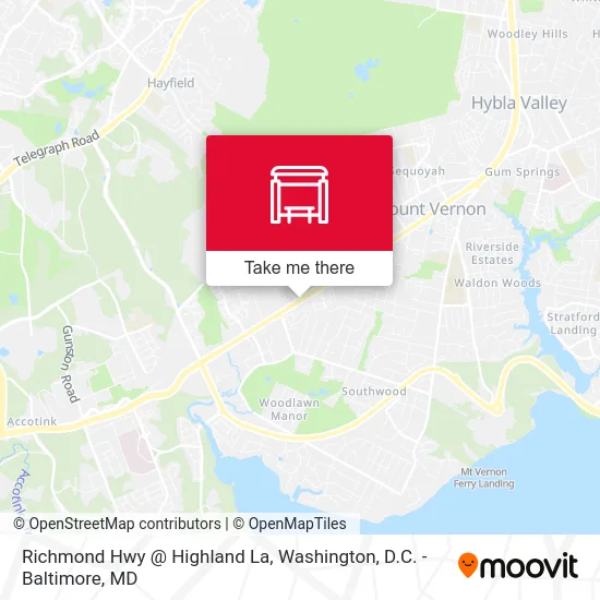 Richmond Hwy @ Highland La map