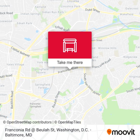 Franconia Rd @ Beulah St map