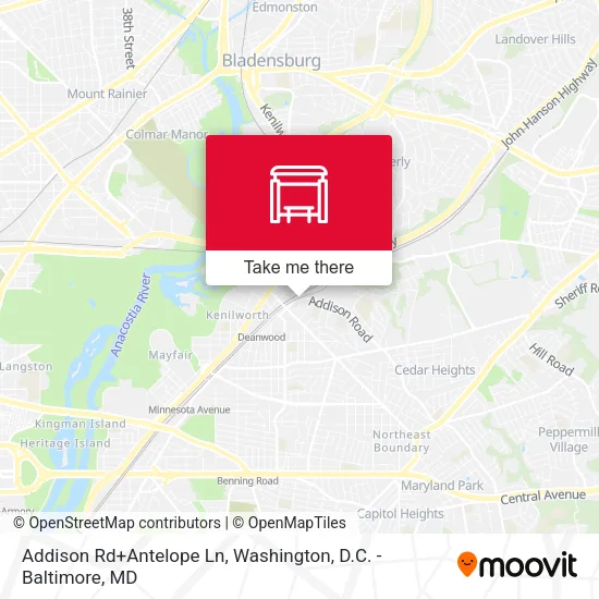 Addison Rd+Antelope Ln map