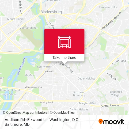 Addison Rd+Elkwood Ln map
