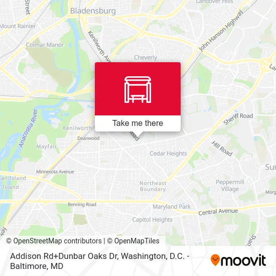 Addison Rd+Dunbar Oaks Dr map