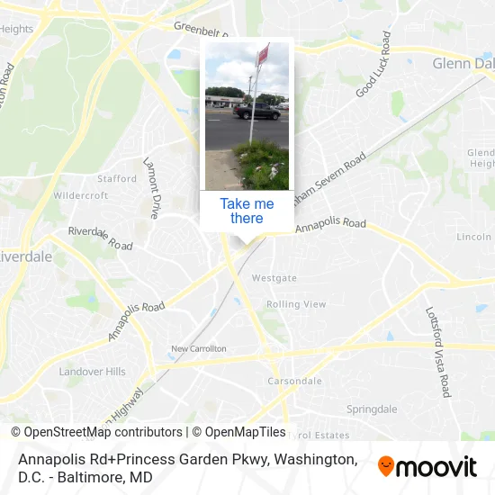 Annapolis Rd+Princess Garden Pkwy map