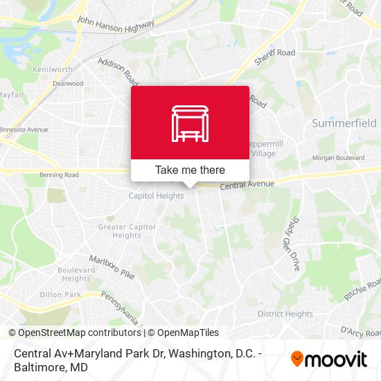 Central Av+Maryland Park Dr map