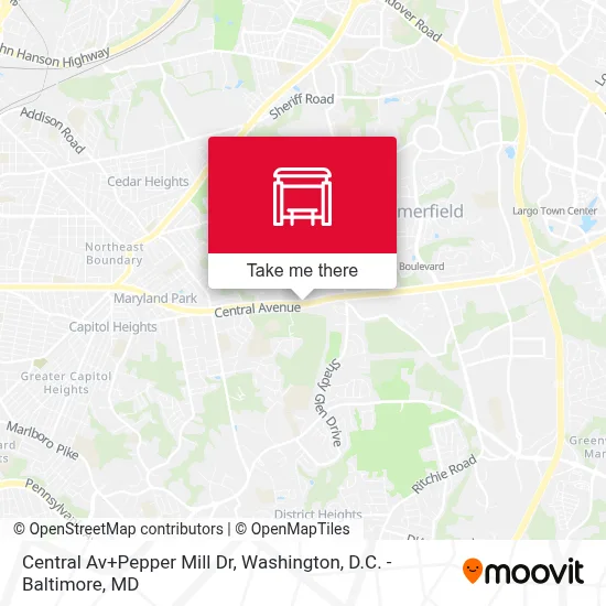 Central Av+Pepper Mill Dr map
