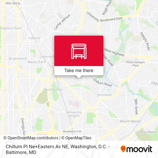 Chillum Pl Ne+Eastern Av NE map