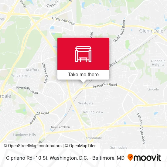 Cipriano Rd+10 St map