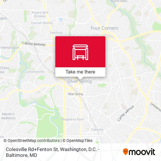 Colesville Rd+Fenton St map