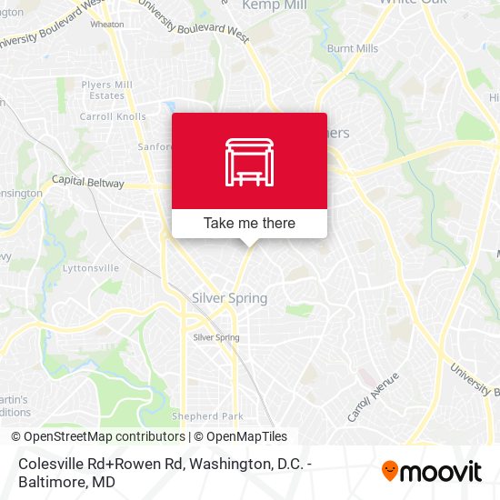 Colesville Rd+Rowen Rd map