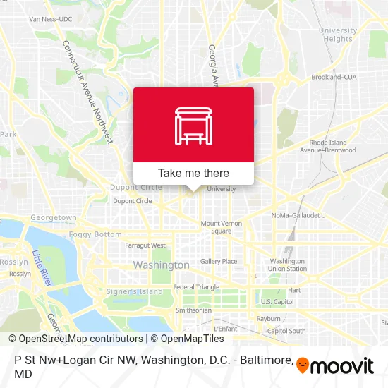 P St Nw+Logan Cir NW map