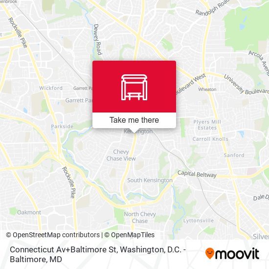 Connecticut Av+Baltimore St map