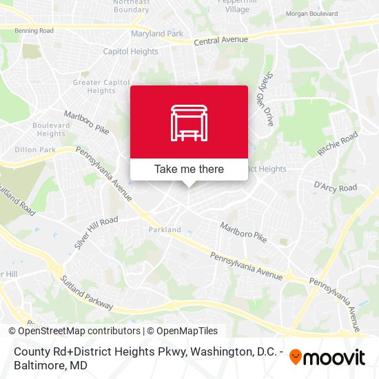 County Rd+District Heights Pkwy map