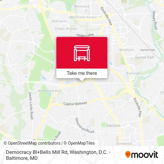 Democracy Bl+Bells Mill Rd map