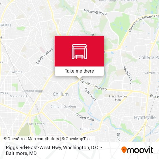 Riggs Rd+East-West Hwy map