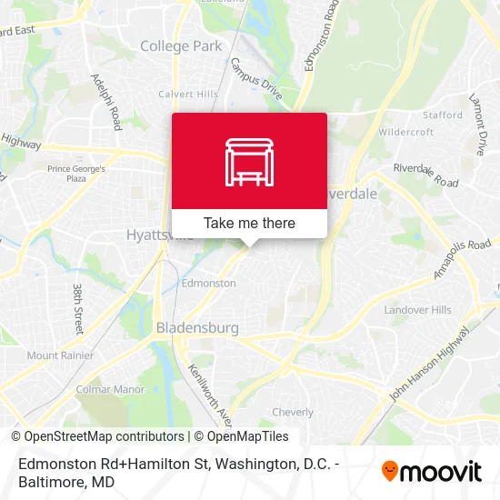 Edmonston Rd+Hamilton St map